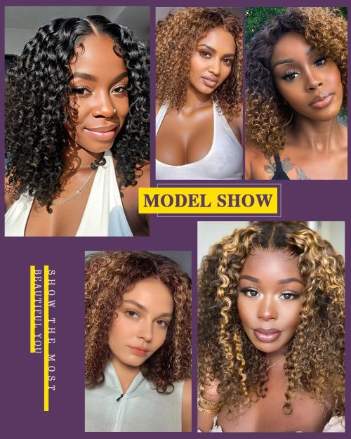 FASHION IDOL Short Curly Human Hair Bob Wigs for Women - Image 8