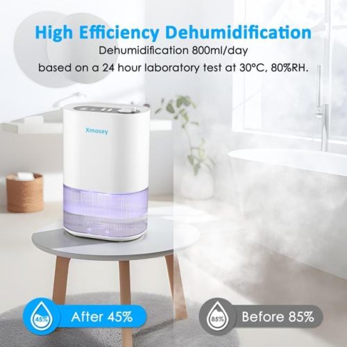 Xmosey 2000ML Premium Multifunctional Dehumidifier - Anti-Mould, Low Noise, Auto-Off for Home & Garage (White) - Image 5
