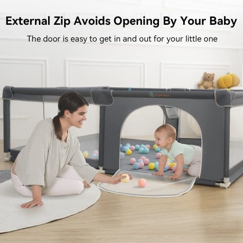 COMOMY Baby Playpen 200 x 180 x 66 cm, Playpen for Babies and Toddlers, Extra Large Play Pen with Activity Centre for Kids Indoor and Outdoor Use, Playard with Non-Slip Base, Breathable Mesh - Image 4