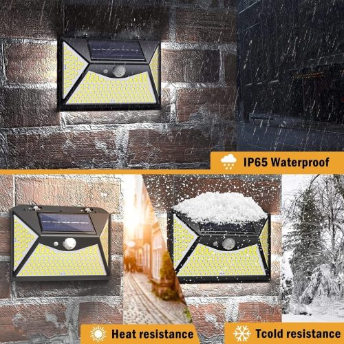 ZFITEI Solar Lights Outdoor,203 LED Solar Motion Sensor Security Lights for Garden Fence Door Yard Garage Pathway (4 Pack) - Image 4