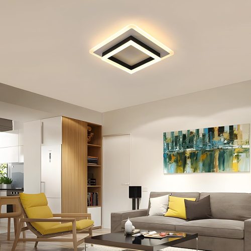 DELIPOP Modern Ceiling Lights, 30W 3375LM Square Ceiling Lamp Warm Light 3000K, LED Ceiling Lighting for Bedroom Living Room Hallway Office Kitchen Balcony - Image 8