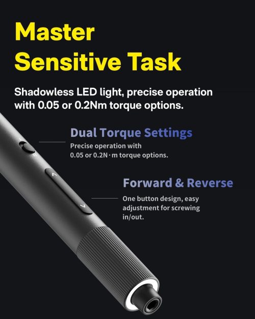 HOTO Electric Precision Screwdriver ADV, 25-in-1 Rechargeable Set with Light, Cordless Mini Power Screwdriver with S2-Steel Bits, 2-Gear, Ideal for Phone/Glasses/Watches/Laptop - Image 2