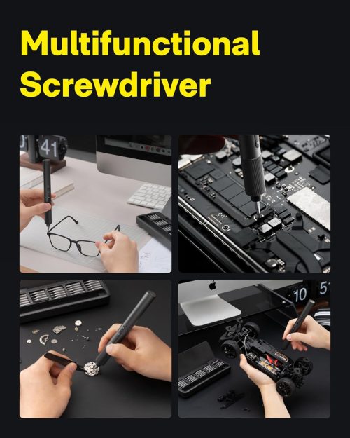 HOTO Electric Precision Screwdriver ADV, 25-in-1 Rechargeable Set with Light, Cordless Mini Power Screwdriver with S2-Steel Bits, 2-Gear, Ideal for Phone/Glasses/Watches/Laptop - Image 3