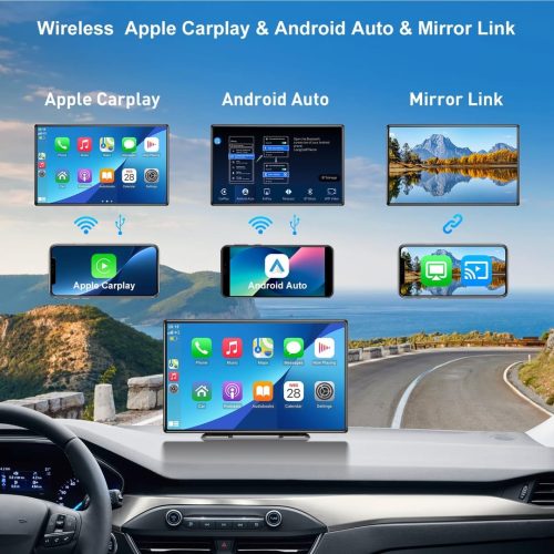ESSGOO A-pple CarPlay & Android Auto, 10.26 Inch IPS Carplay Screen for Car with 4K Front Dash Cam, 1080P Backup Camera, Wireless CarPlay with Bluetooth 5.0/FM/Siri/G-oogle/Mirror Link/64G TF/AUX - Image 2