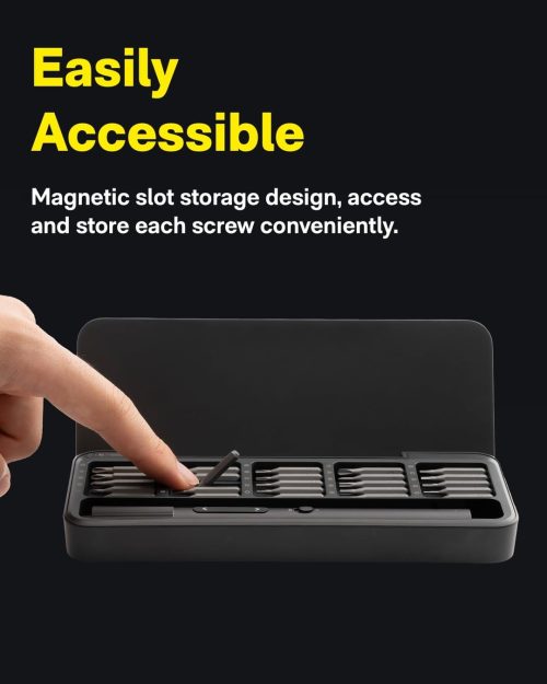 HOTO Electric Precision Screwdriver ADV, 25-in-1 Rechargeable Set with Light, Cordless Mini Power Screwdriver with S2-Steel Bits, 2-Gear, Ideal for Phone/Glasses/Watches/Laptop - Image 7