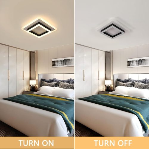 DELIPOP Modern Ceiling Lights, 30W 3375LM Square Ceiling Lamp Warm Light 3000K, LED Ceiling Lighting for Bedroom Living Room Hallway Office Kitchen Balcony - Image 5