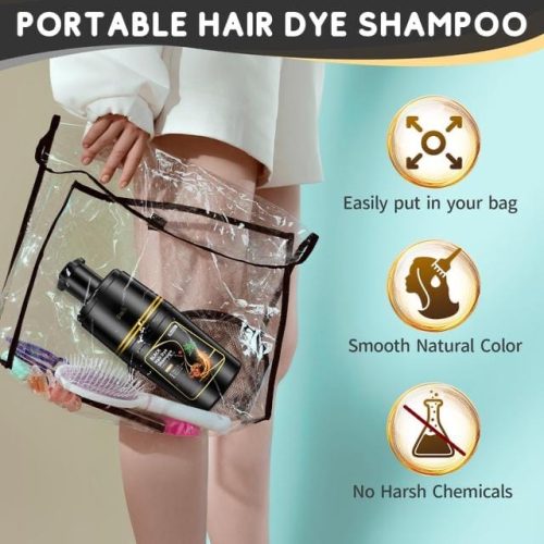 Black Hair Dye Shampoo for Grey Hair, Semi-Permanent, 350ml x 2 - Unisex, Long-Lasting Colour - Image 5