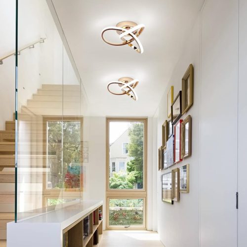 EIDISUNY LED Ceiling Light, 24cm 22W Flower Shape Gold Ceiling Lamp, 6000K Cool White for Living Room, Bedroom, Kitchen, Hallway, Office - Image 3