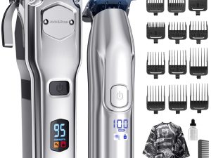 Hair Clippers and Trimmers Set for Men, IPX7 Waterproof Cordless Hair Clippers, Electric Barber Clippers Set T-Blade Beard Trimmer USB Rechargeable