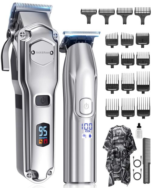 Hair Clippers and Trimmers Set for Men, IPX7 Waterproof Cordless Hair Clippers, Electric Barber Clippers Set T-Blade Beard Trimmer USB Rechargeable