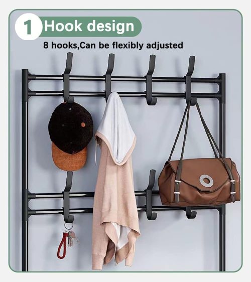 Shoe Racks Storage, Upgrade 4 Tier Shoe Rack, Metal Shoe Rack, Shoe Storage Organiser, Slim Shoe Shelf Storage Shoe Stand Organizer for Hallway, Bedroom, Entryway, Dorm Room, 60 x 28 x 158cm (Black) - Image 3