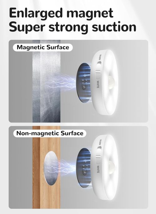 Homelist Puck Lights with Remote, 6 Pack LED Rechargeable Motion Sensor Lights Indoor Under Cabinet Lights, 3 Color Temperature Wireless Battery Operated Night Light for Stair Kitchen Wall Cupboard - Image 8