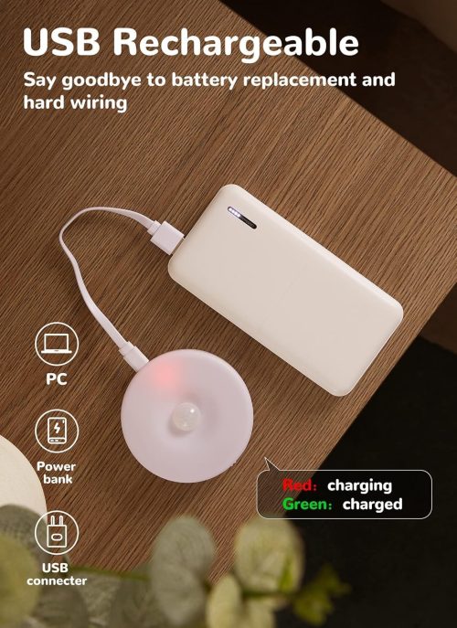 Homelist Puck Lights with Remote, 6 Pack LED Rechargeable Motion Sensor Lights Indoor Under Cabinet Lights, 3 Color Temperature Wireless Battery Operated Night Light for Stair Kitchen Wall Cupboard - Image 7