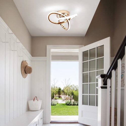EIDISUNY LED Ceiling Light, 24cm 22W Flower Shape Gold Ceiling Lamp, 6000K Cool White for Living Room, Bedroom, Kitchen, Hallway, Office - Image 5