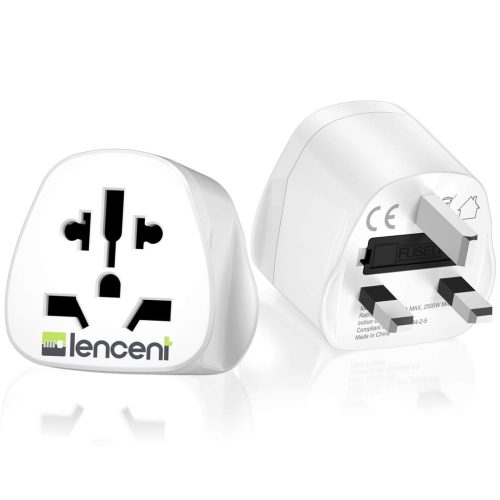 LENCENT 2X World to UK Travel Adapter, Visitor from USA/Europe/China/Australia to 3 Pin UK Adapter Plug [USA to UK Adapter/China/AU to UK adapter]