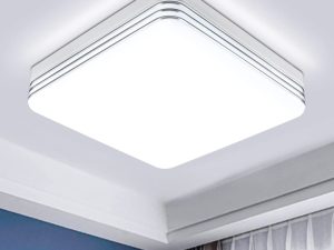 Taoellen Bathroom Ceiling Light,Double Silver Edge Square Ceiling Light,3240lm 36W Cold White LED Ceiling Light, Energy Saving Light for Bedroom, Corridors, Kitchen, Study Room, Living Room, Office