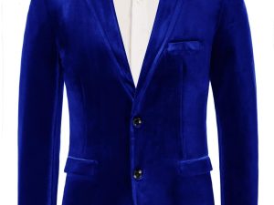 Two Button Men's Suit Velvet Tuxedo Christmas Dinner Jacket XXL Navy Blue 310-5