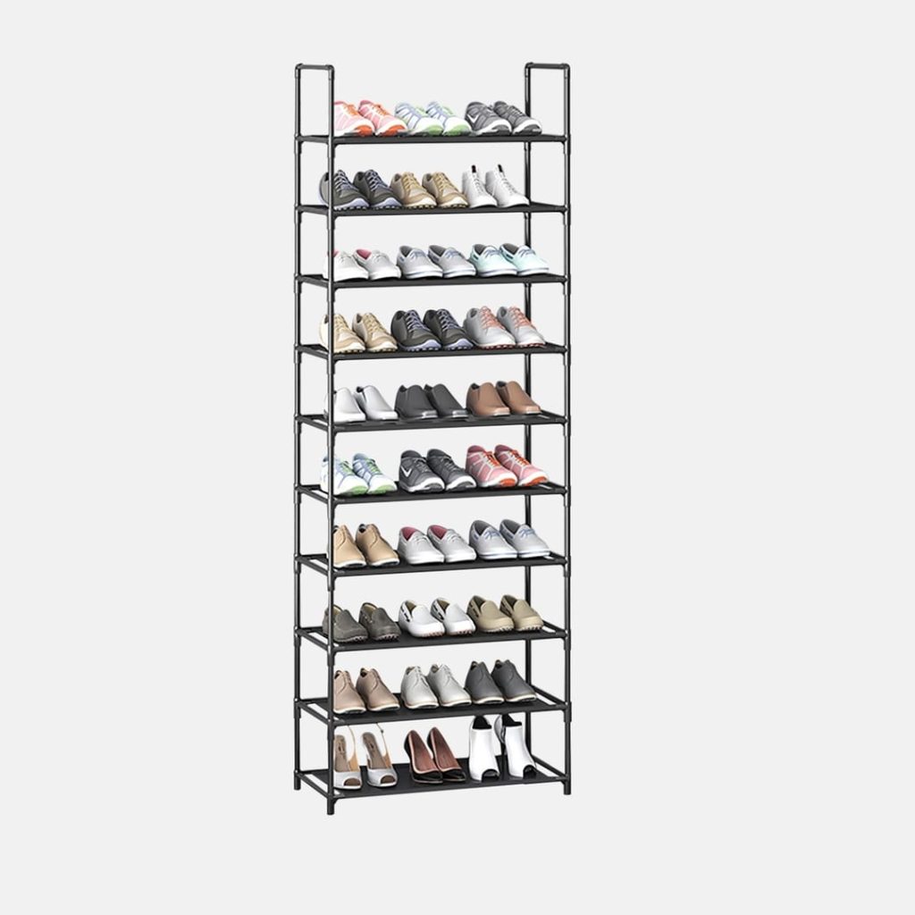 Hawthyhome 10 Tier Shoe Rack - Tall, Versatile Organizer (23.62" L x11.02" W x70.08" H)