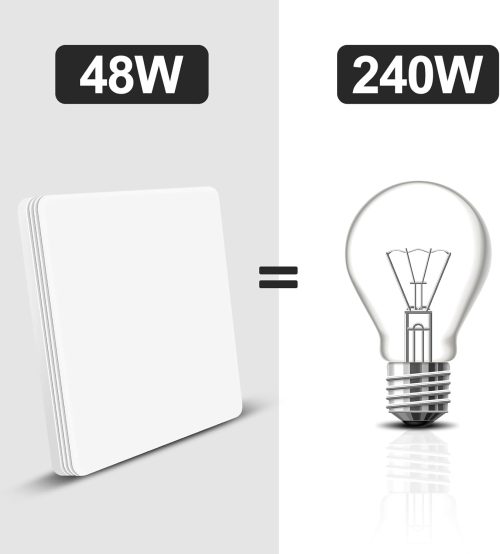 Taoellen 48W Square Ceiling Light, 4320LM Energy Saving Flush Mount Ceiling Light, Square Double Silver Ceiling Lamp for Bedroom, Cloakroom, Kitchen, Balcony - Image 3