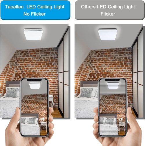 Taoellen Bathroom Ceiling Light,Double Silver Edge Square Ceiling Light,3240lm 36W Cold White LED Ceiling Light, Energy Saving Light for Bedroom, Corridors, Kitchen, Study Room, Living Room, Office - Image 4