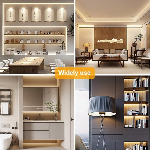 FUIQI COB LED Strip 5M, Dimmable Dotless LED Strip Lights with Smart App and Remote, 24V Cool White 2700K with Power Supply, 8mm Wide, CRI>90 LED Lights for Indoor Room, Kitchen, cabinets, Mirrors - Image 7