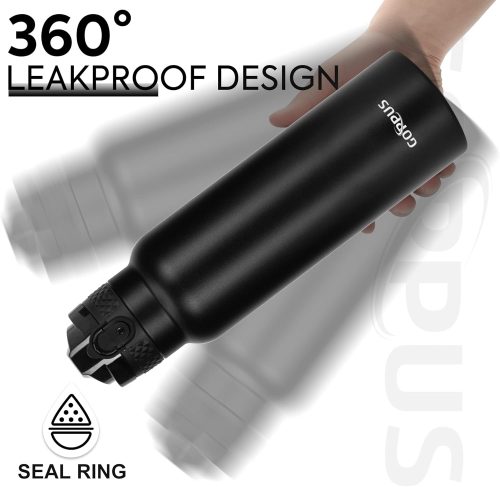 GOPPUS 750ml/24oz Insulated Water Bottles with Straw 0.75 Litre Metal Bottles Steel Thermal Flask Stainless Steel Gym Bottle Double Walled Drinks Bottle Leakproof Hot/Cold Water Flask BPA Free - Image 5