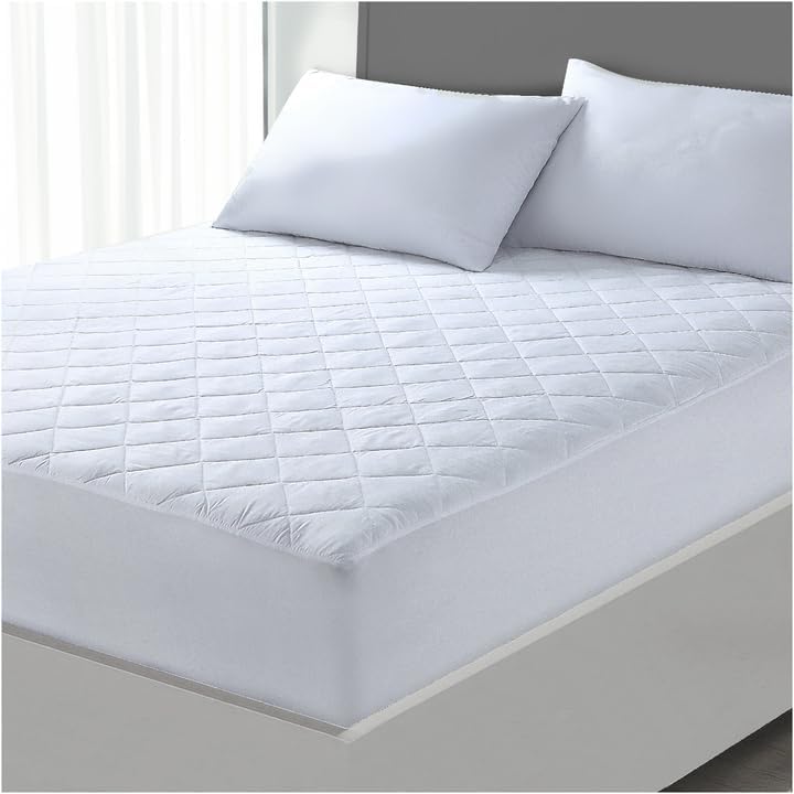 Dreamzie Quilted Mattress Protector, up to 40 cm - Deep Fitted Double Mattress Cover - Oeko-tex and Breathable - Not Waterproof