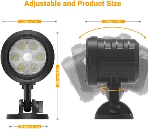 Security Lights Outdoor Motion Sensor, ASOFTY 6 LED 1000 Lumen PIR Wireless Spotlights with Remote Control, IP65 Waterproof 6000K Motion Flood Light for Garage Yard Porch and Patio - Image 2
