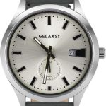 GELAXSY Men's 41mm Quartz Watches with Analogue Display Date Window and Leather Strap Water Resistant Wrist Watches for Men (Gray Silver)