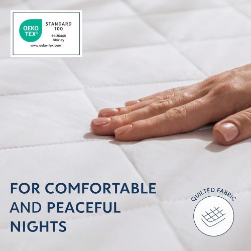 Dreamzie Quilted Mattress Protector, up to 40 cm - Deep Fitted Double Mattress Cover - Oeko-tex and Breathable - Not Waterproof - Image 2