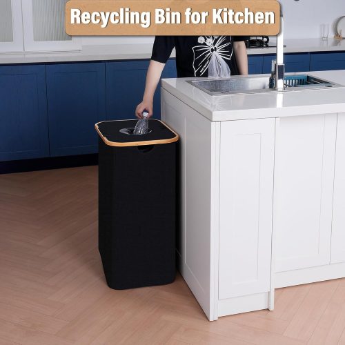 Efluky Deposit Bottle Collector Bins with Lid, 100L Deposit Recycling Bottle Bins with 2 Carrying Bags, Storage Empty Bottle Collector for Home - Image 5