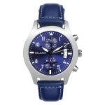 GELAXSY Men's 42mm Chronograph Quartz Watches with Analogue Display Date Window and Leather Strap Water Resistant Wrist Watches for Men (Blue)
