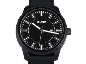 GELAXSY Mens Watches 48mm Large Face Quartz Watches with Analogue Display Date Window and Rubber Strap Wrist Watches for Men Water Resistant Watches for Men - Black