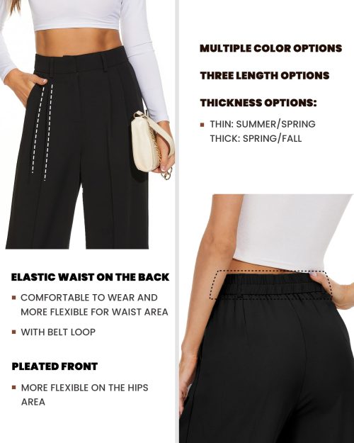 Women's Wide Leg High Waist Business Trousers - Elegant Spring/Summer Suit Pants - Image 4